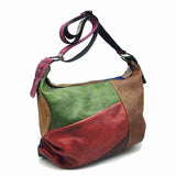 Retro Contrast Color Leather Crossbody Bag