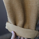 Corduroy Women Pocket Elastic Waist Solid Color Pants