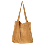 Corduroy Women Solid Color Large Capacity Shoulder Bag