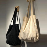 Corduroy Women Solid Color Large Capacity Shoulder Bag