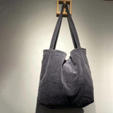 Corduroy Women Solid Color Large Capacity Shoulder Bag