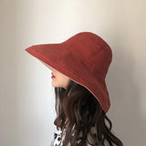 Female Summer Sun Hat Solid Color Foldable Cap