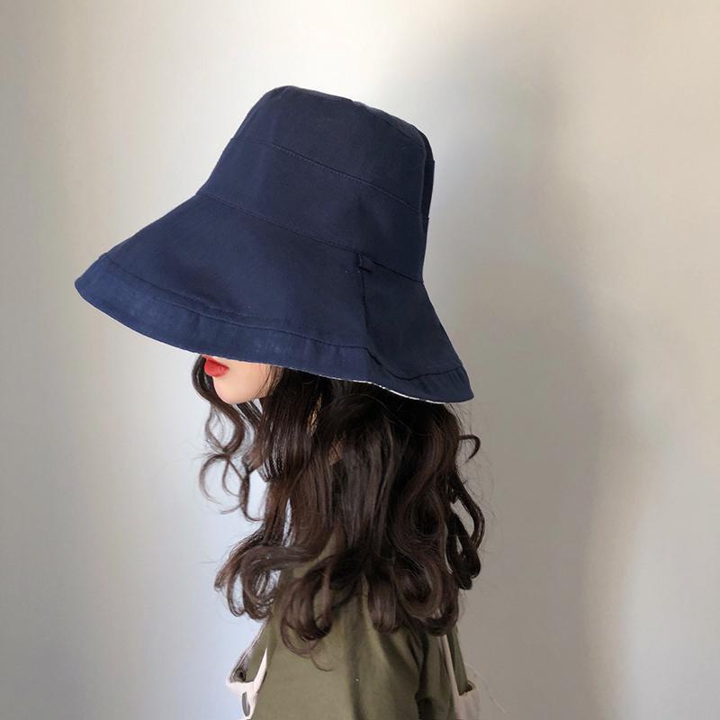 Female Summer Sun Hat Solid Color Foldable Cap