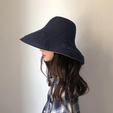 Female Summer Sun Hat Solid Color Foldable Cap