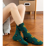 Floral Knitted Casual Jacquard Autumn Socks