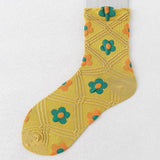 Floral Knitted Casual Jacquard Autumn Socks
