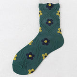 Floral Knitted Casual Jacquard Autumn Socks