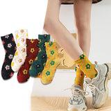 Floral Knitted Casual Jacquard Autumn Socks