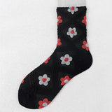 Floral Knitted Casual Jacquard Autumn Socks