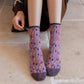 Chaussettes florales vintage décontractées pour femmes automne-hiver (3 paires)