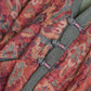 Manteau à manches longues vintage floral épissé de couleur de poche en lin