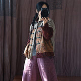 Linen Vintage Women Breasted Stitching Long Sleeve Coat