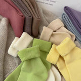 4 Pairs Women Solid Warm 100%Cotton Socks