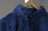 Autumn Stand-Up Collar Button Retro Long-Sleeved Loose Dress