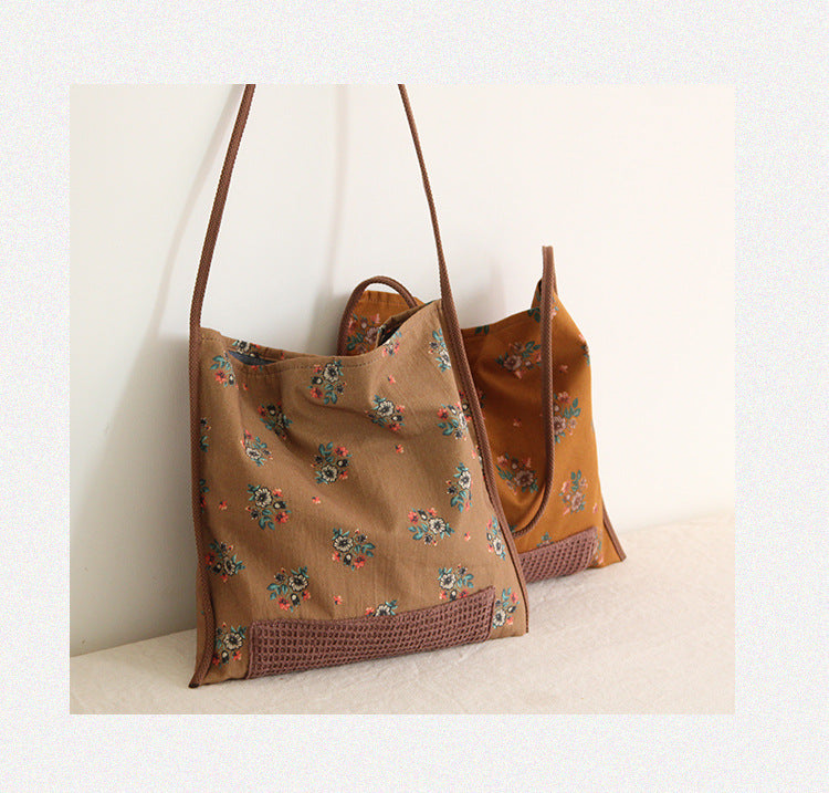 Niche Design Shoulder Canvas Bag Retro Style Bag