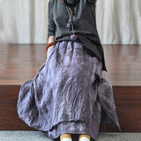 Literary Retro Cotton And Linen Distressed Linen Casual Skirt