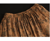 Vintage Print Elastic Waist Slim Skirt