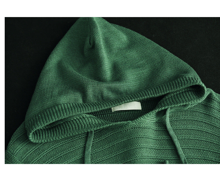 Nouveau Pull à capuche avec patch en tricot de coton