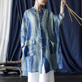 Autumn Ramie Literary Retro Medium And Long Loose Coat