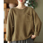 Loose Casual Curled Knitted All-Match Long-Sleeved Sweater