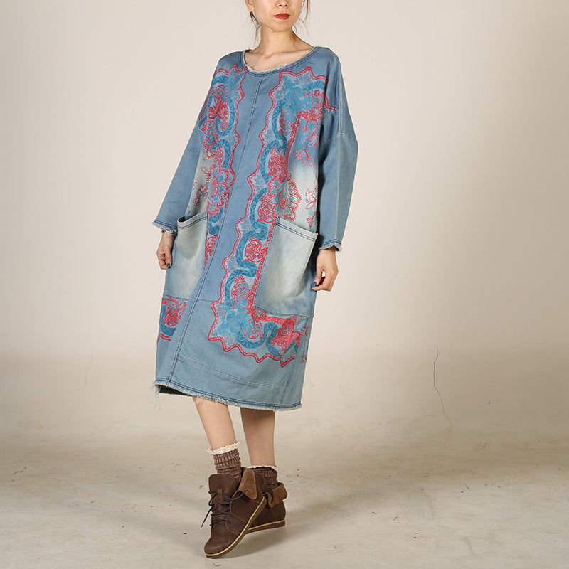 High-Neck Personalized Irregular Fleece Oversized Plaid Dress