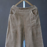 Literary Retro Loose Corduroy Casual Pants