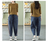 Vintage Ethnic Woven Side Panel Washed Jeans