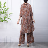 Temperament Print Cropped Sleeve Fashion Casual Suit