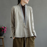 New Style Retro Embroidered Slanted Jacket With Buckle