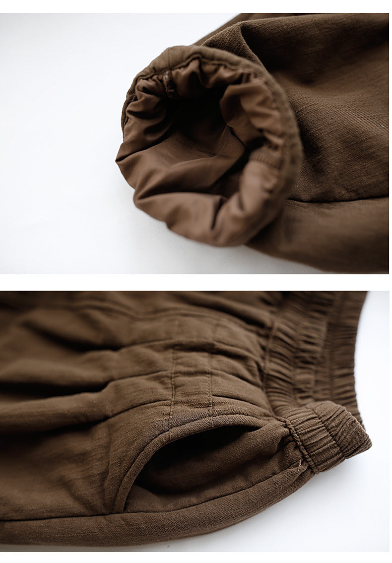 Pantalon en coton matelassé à panneaux vintage