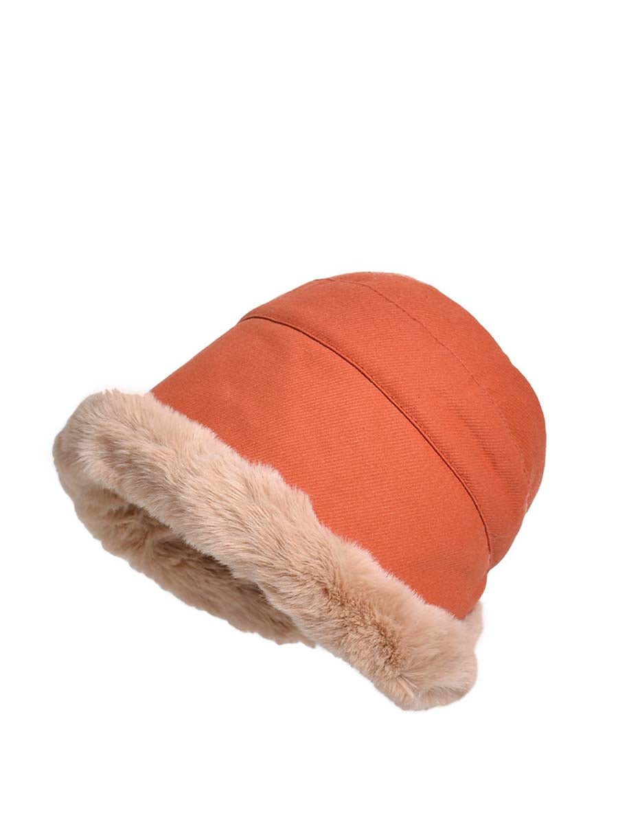 Winter Women Solid Wool Liner Hat