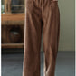 Vintage Corduroy Plus Fleece Casual Elastic Waist Pants