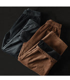 Vintage Corduroy Plus Fleece Casual Elastic Waist Pants
