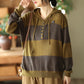 Retro Striped Knit Casual Hooded Pullover Loose Sweater