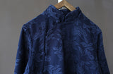 Autumn Stand-Up Collar Button Retro Long-Sleeved Loose Dress