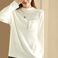 Vintage Warm Fine Velvet Combed Cotton Loose T-Shirt