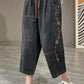Ethnic Embroidered Cropped Harem Jeans
