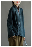 New Style Retro Embroidered Slanted Jacket With Buckle