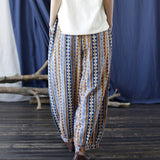 Art Striped All-Match Loose Large Size Retro Casual Pants