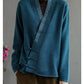 New Style Retro Embroidered Slanted Jacket With Buckle