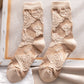 5 paires de chaussettes jacquard vintage à fleurs pour femmes, hiver