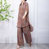 Temperament Print Cropped Sleeve Fashion Casual Suit