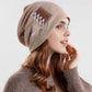 Winter Women Knitted Splicing Drawstring Hat