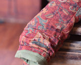 Linen Print Vintage Cardigan Cotton Coat