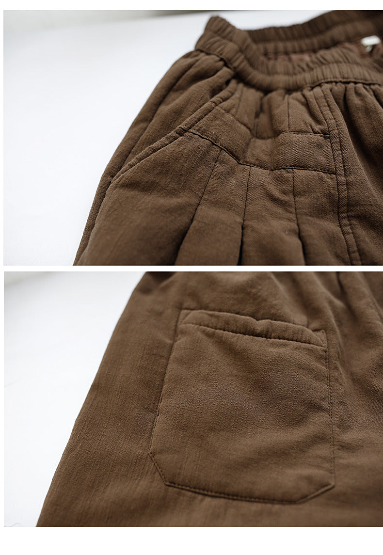 Pantalon en coton matelassé à panneaux vintage