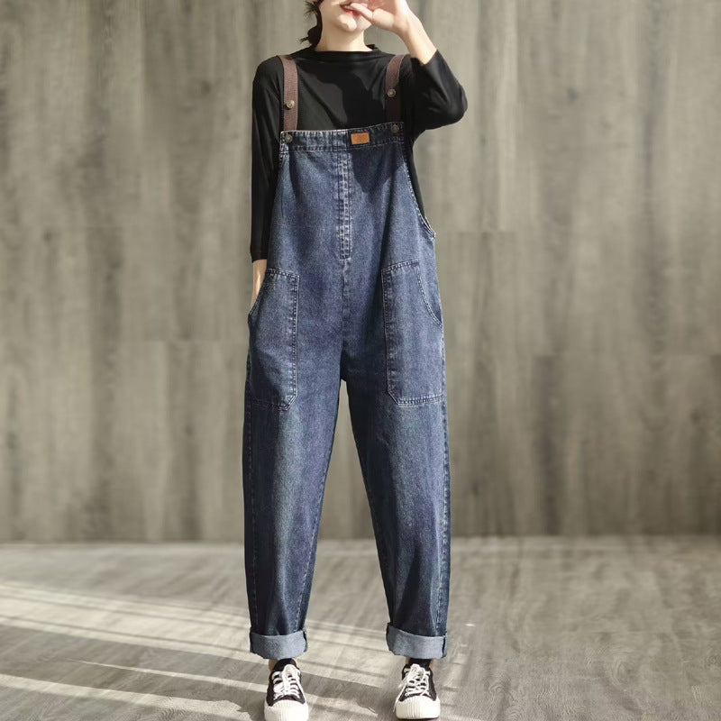 Large Size Slim High Waist Loose Overalls