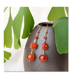 High-Quality Antique Earrings Red Agate Earrings