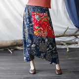 Stitching Retro Casual Pants Loose Distressed Cropped Pants