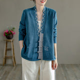 New Retro Printed Knitted Retro Cardigan Sweater