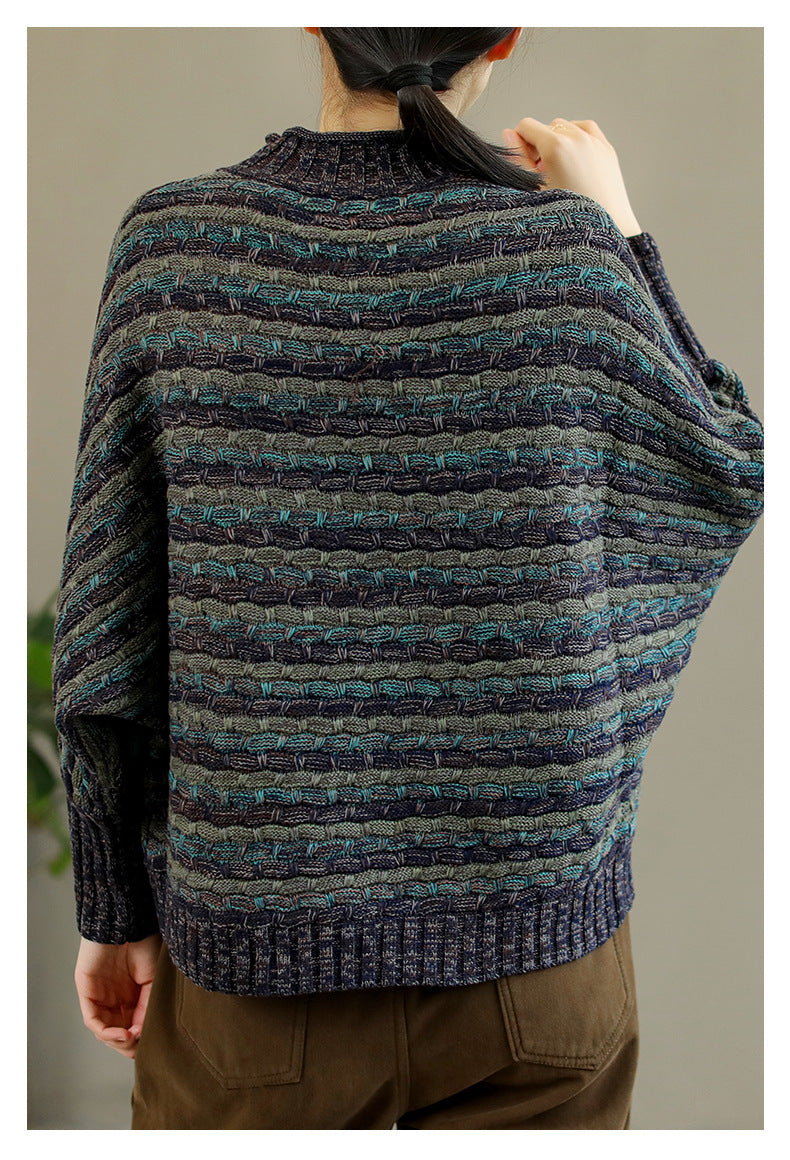 Pull tricoté en coton coloré d'automne et d'hiver